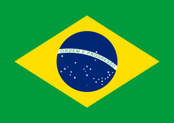 Brazil flag vector - obrazy, fototapety, plakaty