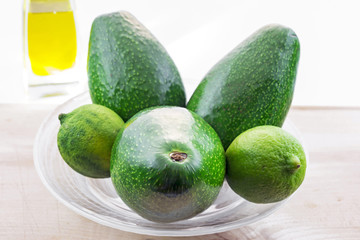 Avocado, fruit like butter, flesh, pip, olive oil, lemon