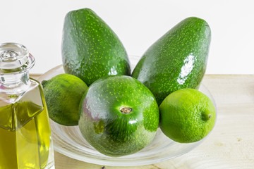 Avocado, fruit like butter, flesh, pip, olive oil, lemon