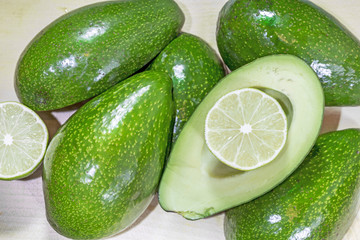 Avocado, sliced, fruit like butter, flesh, pip, lemon