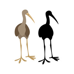  crane bird   vector illustration  black silhouette