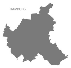 Hamburg city map grey illustration silhouette shape