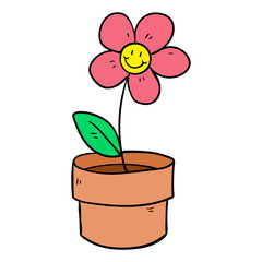 illustration of a flower plant in a pot
