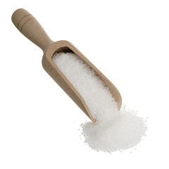 Wooden Shovel Full of Sea Salt 
