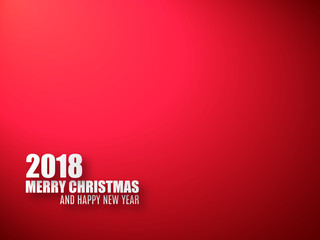 Merry Christmas and Happy New Year red background. 2018 background