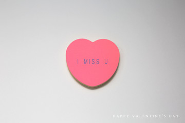 Paper Valentines day gift card on white