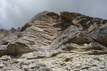 Geological layers of Pelmo Peak