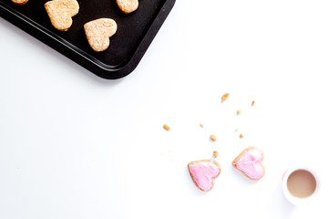 cookies for Valentine Day heartshaped on white background top vi