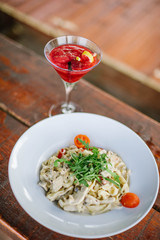 Dinner at the restaurant 