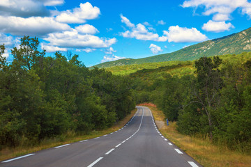 The road is in the mountains.