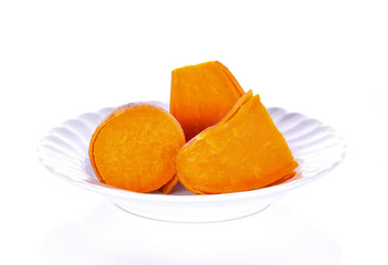 sweet potato on white background