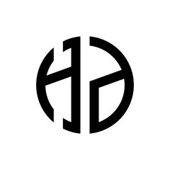 initial letters logo hd black monogram circle round shape vector