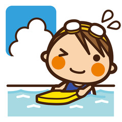 がっこうKids 水泳女子 ビート板