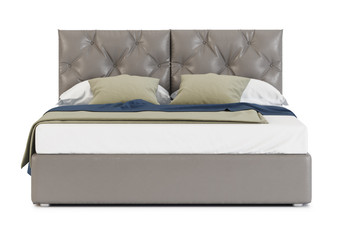 Bed isolated on white background. 3D rendering.