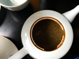 tea pot and bitter buckwheat tea
