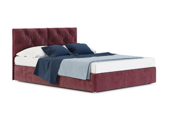 Bed isolated on white background. 3D rendering.