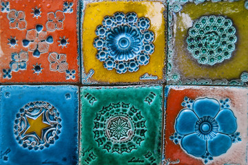 beautiful colorful portugese tiles ornaments