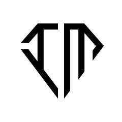 initial letters logo im black monogram diamond pentagon shape