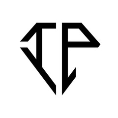 initial letters logo ip black monogram diamond pentagon shape