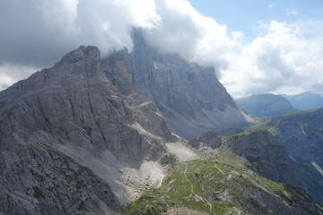 Civetta peak cover by clouds