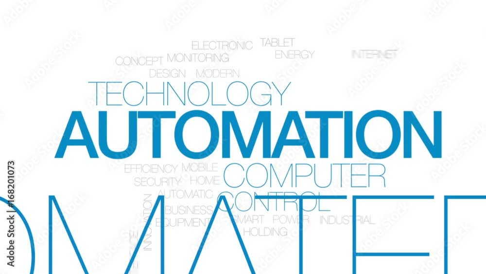 Poster automation animated word cloud, text design animation. kinetic typography.