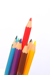 pencils isolated, color background, education concept, school background