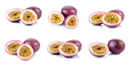 passion fruits set isolated on white background