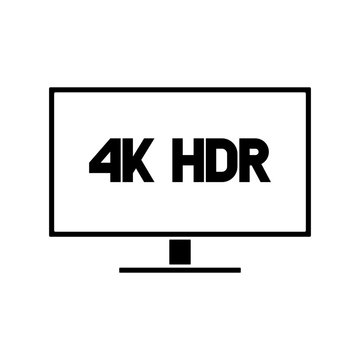 4k HDR monitor vector logo