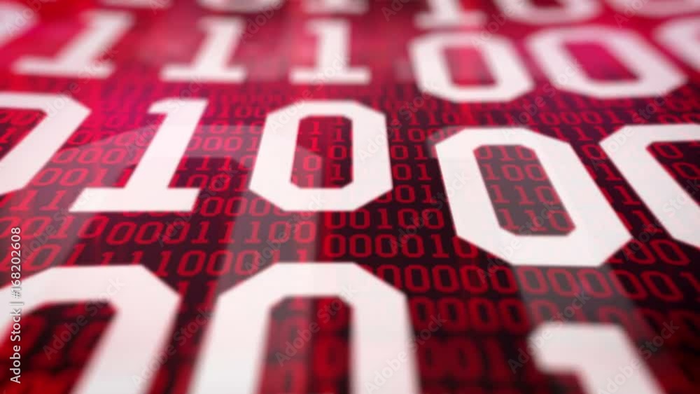 Poster closeup of binary code. depth of fields.
