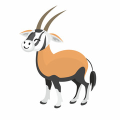 The image of cute African animal in cartoon style. Vector illustration