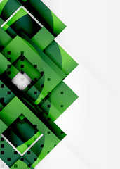 Squares geometric object in light 3d space, abstract background