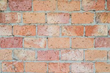 Red decorative brick wall. Masonry, background, texture
