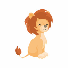 The image of cute African animal in cartoon style. Vector illustration