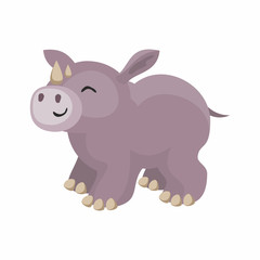 The image of cute African animal in cartoon style. Vector illustration