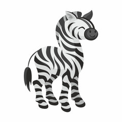 The image of cute African animal in cartoon style. Vector illustration
