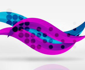 Vector colorful wave lines in white and grey 3d space