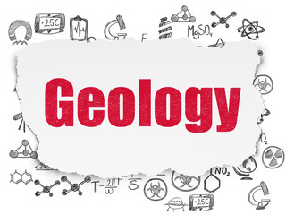 Science concept: Geology on Torn Paper background