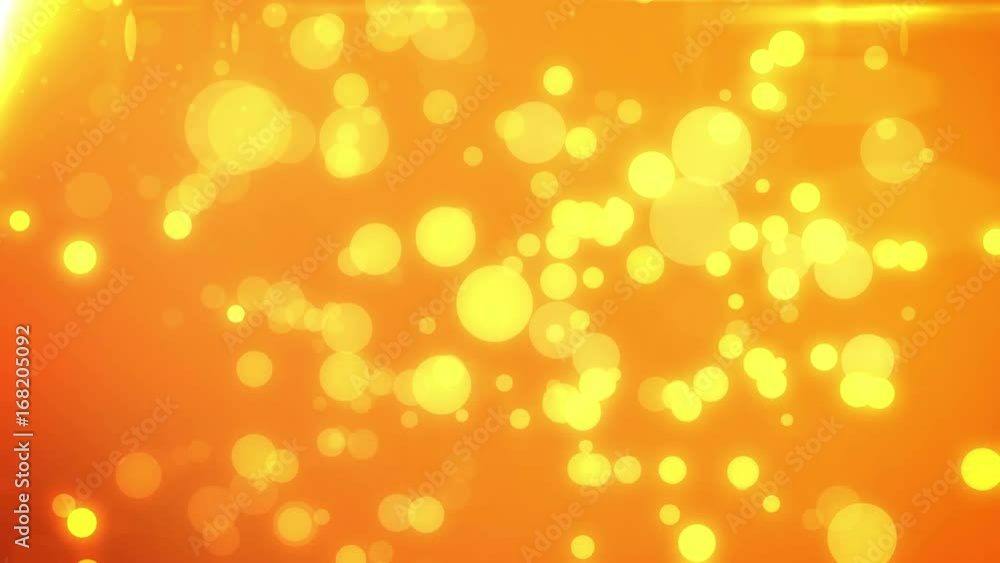 Poster flickering particles loop background. yellow