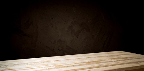 background of barrel and worn old table of wood