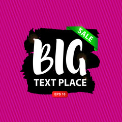 Sale banner with ink brushstrokes background, vector design elements for advertising banners, sale borders