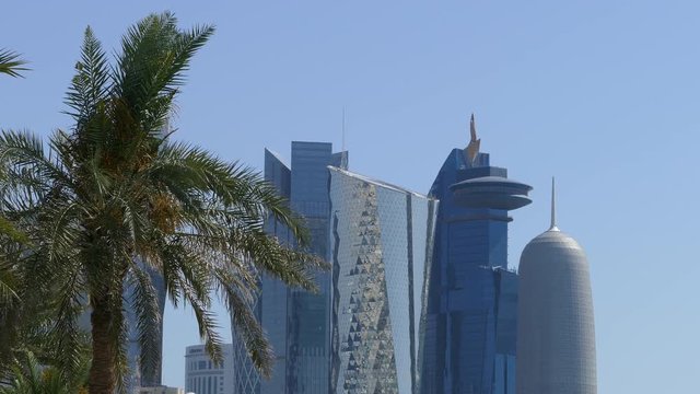 Close up from Doha Qatar skyline 