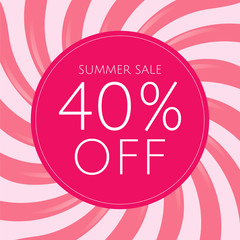Sale Poster With Pink Sunburst
