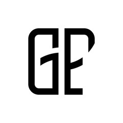 initial letters logo gf black monogram square rounded shape vector