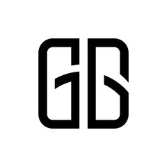 initial letters logo gg black monogram square rounded shape vector