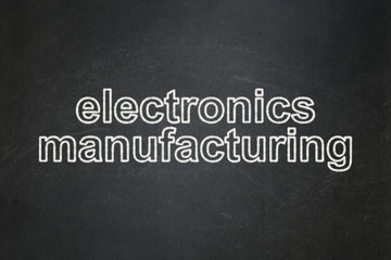 Obraz premium Manufacuring concept: Electronics Manufacturing on chalkboard background