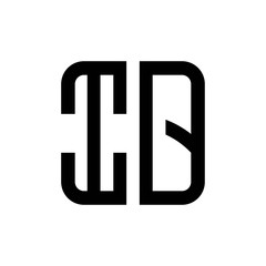initial letters logo iq black monogram square rounded shape vector