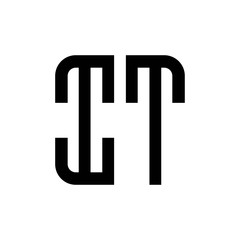 Fototapeta premium initial letters logo it black monogram square rounded shape vector