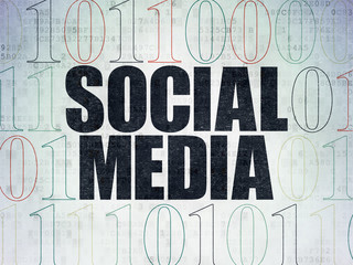 Social media concept: Social Media on Digital Data Paper background