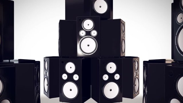 3D render of Thumping Bass Speakers. Concept.