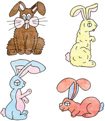 Bunny Rabbit Cartoon Simple Vector Illustration Design